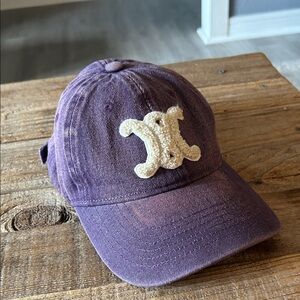 Purple Cap with Cream Logo